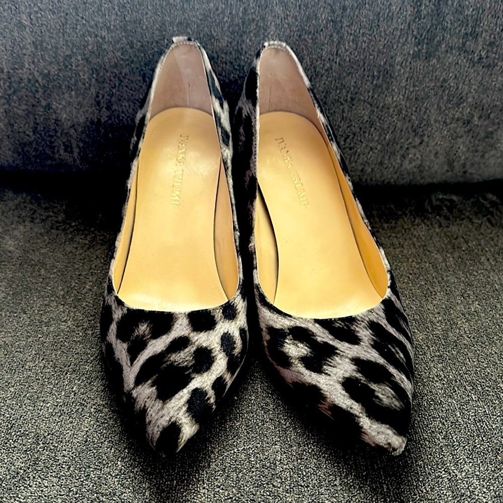 Plush multi “Lysa” Ivanka Trump block heels